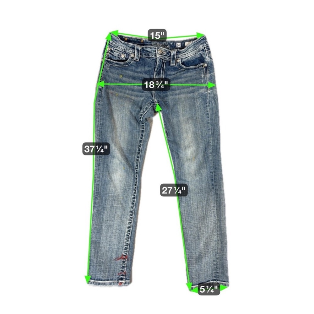 Miss Me Women's Distressed Blue Straight Leg Jeans - Picture 5 of 12